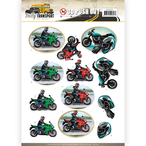 3D-Stanzbogen - Amy Design - Daily Transport - Motorrad 