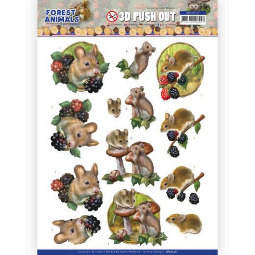 3D-Stanzbogen - Amy Design - Forest Animals - Maus 