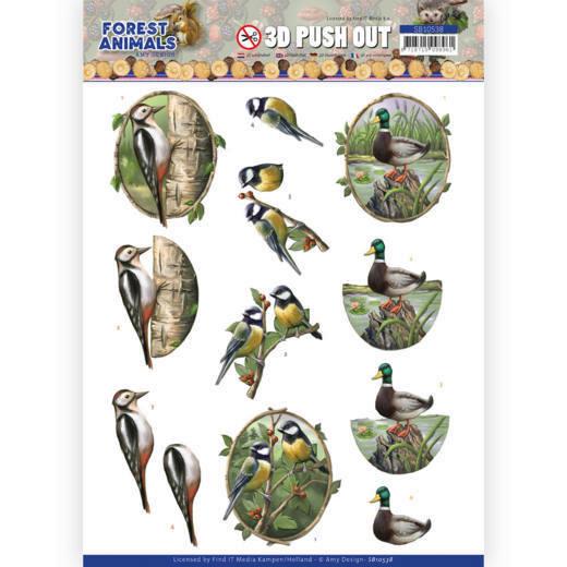 3D-Stanzbogen - Amy Design - Forest Animals - Specht 