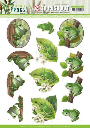 3D-Stanzbogen - Amy Design - Friendly Frogs - Laubfrösche 