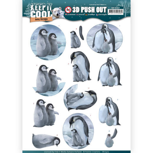 3D-Stanzbogen - Amy Design - Keep it Cool - Cool Pinguine 