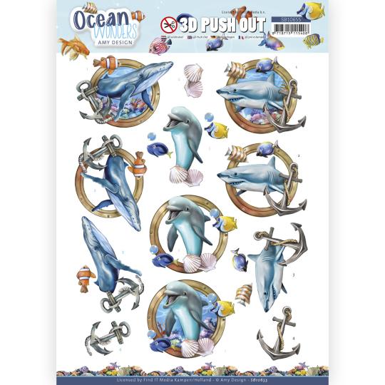 3D-Stanzbogen - Amy Design - Ocean Wonders - Hai 