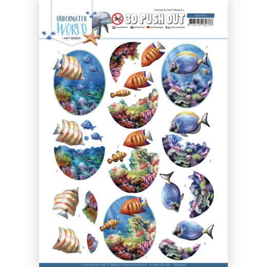 3D-Stanzbogen - Amy Design -Unterwasser Welt - Salzwasser Fische 