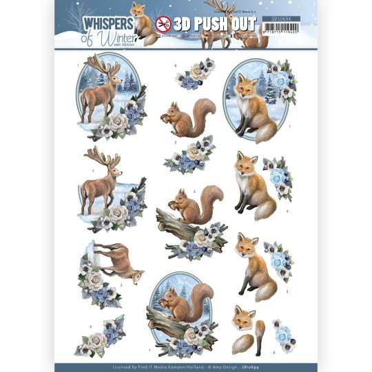 3D-Stanzbogen - Amy Design - Whispers of Winter - Waldtiere 