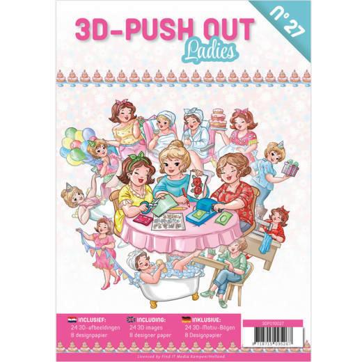 3D Stanzbogen Buch A4 Frauen Nr. 27 - 24 3D Motiv & 8 Hintergrundpapiere 