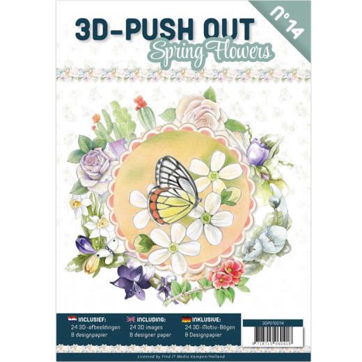 3D Stanzbogen Buch A4 Frühlingsblumen Nr.14 - 24 3D Motiv & 8 Hintergrundpapiere  