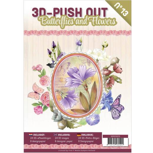 3D Stanzbogen Buch A4 Schmetterlinge und Blumen Nr.13 - 24 3D Motiv & 8 Hintergrundpapiere  