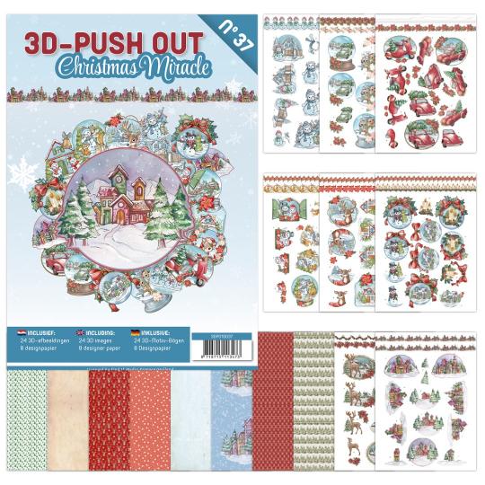 3D Stanzbogen Buch A4 Weihnachtswunder Nr. 37 - 24 3D Motiv & 8 Hintergrundpapiere 