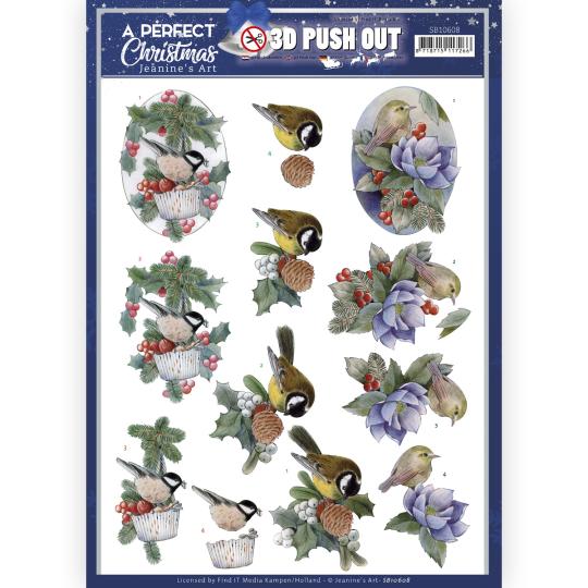 3D-Stanzbogen - Jeaninnes Art - A Perfect Christmas - Weihnachts Vogel 