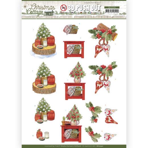 3D-Stanzbogen - Jeaninnes Art - Christmas Cottage - Weihnachts Dekoration 