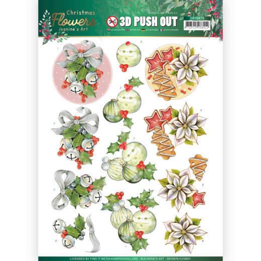 3D-Stanzbogen - Jeaninnes Art - Christmas Flowers - Weihnachts Glocken 