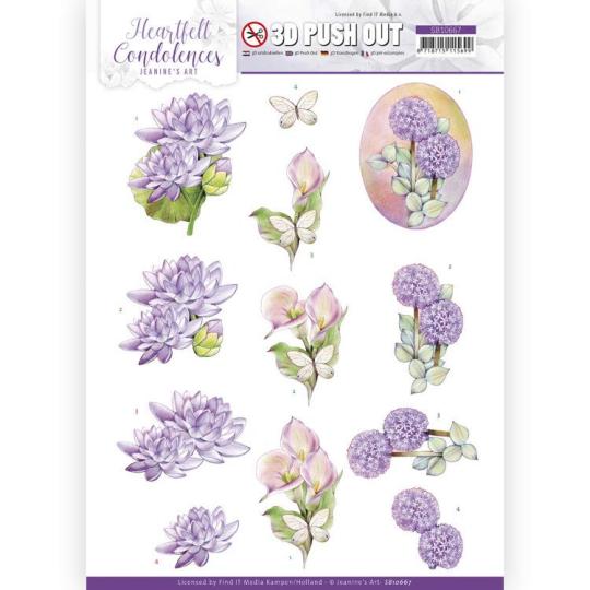 3D-Stanzbogen - Jeaninnes Art - Heartfelt Condolences - Lachsfarbene Blumen 