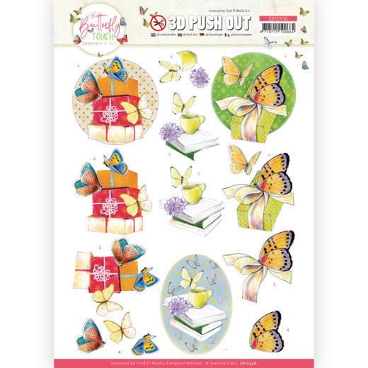 3D-Stanzbogen - Jeaninnes Art - Schmetterlings Touch - Gelbe Schmetterlinge 