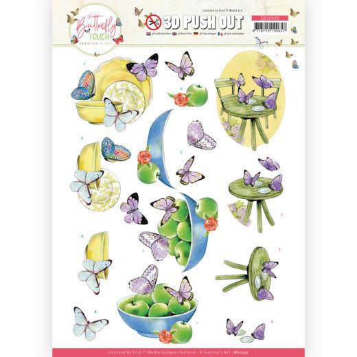 3D-Stanzbogen - Jeaninnes Art - Schmetterlings Touch - Lila Schmetterlinge 