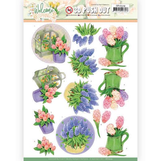 3D-Stanzbogen - Jeaninnes Art - Welcome Spring - Hyazinthe 