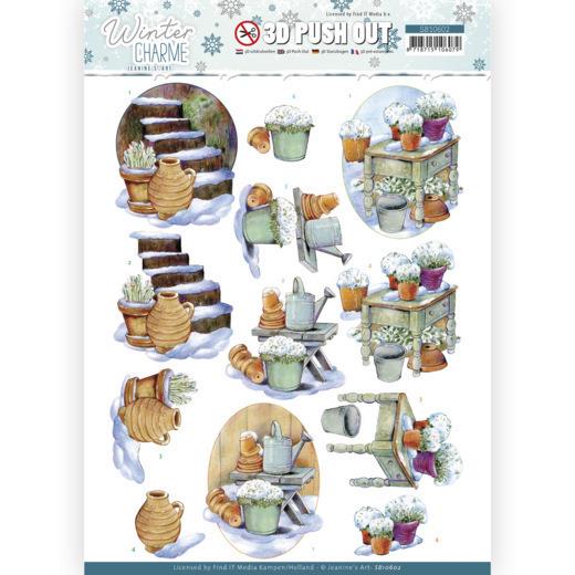 3D-Stanzbogen - Jeaninnes Art - Winter Charme - Treppe 