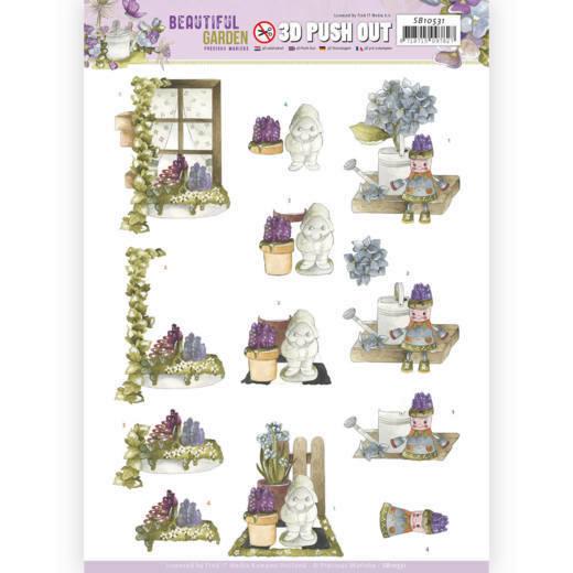 3D-Stanzbogen - Precious Marieke - Beautiful Garden - Garten Gnome 
