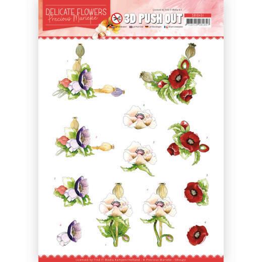 3D-Stanzbogen - Precious Marieke - Delicate Flowers - Mohnblüte 