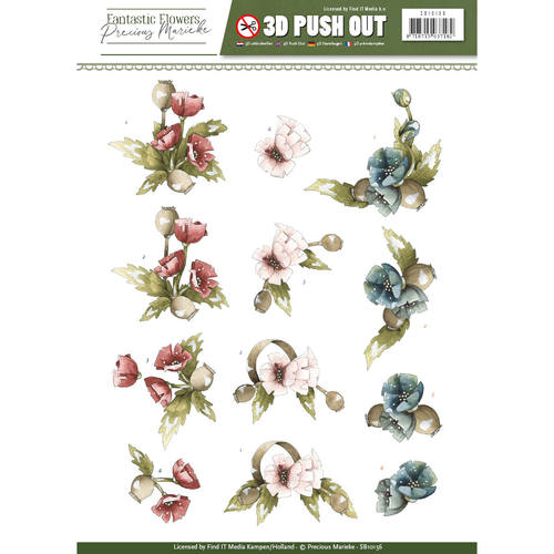 3D-Stanzbogen - Precious Marieke - Fantastic Flowers - Blumen 2 
