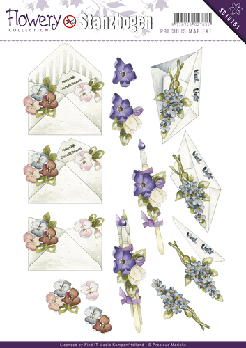 3D-Stanzbogen - Precious Marieke - Flowery / Blumig 