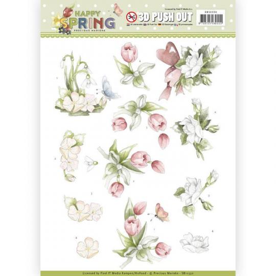 3D-Stanzbogen - Precious Marieke - Happy Spring - Frühlingsblumen 