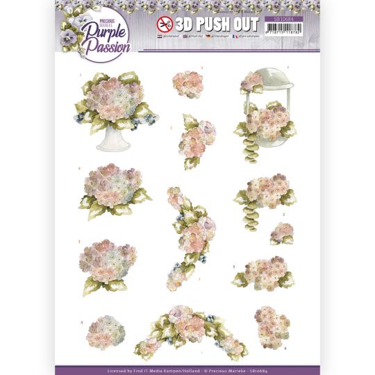 3D-Stanzbogen - Precious Marieke - Purple Passion - Blasse Hortensie 