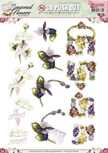 3D-Stanzbogen - Precious Marieke - Seasonal Flowers - Blumen 