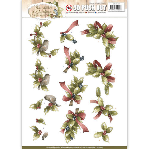 3D-Stanzbogen - Precious Marieke - The Nature of Christmas - Weihnachts Ilex 