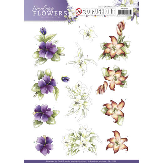 3D-Stanzbogen - Precious Marieke - Timeless Flowers - Lillien 