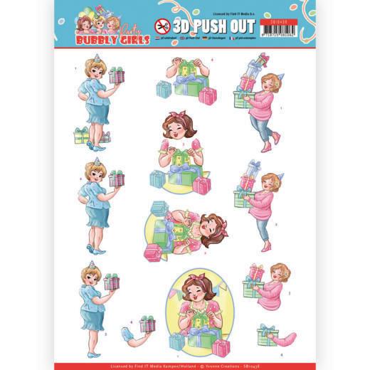 3D-Stanzbogen - Yvonne Creations -Bubbly Girls Party - Geschenke 