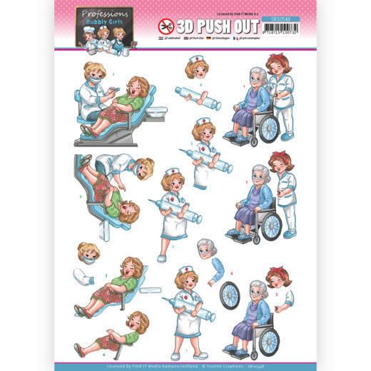 3D-Stanzbogen - Yvonne Creations -Bubbly Girls Proffesions - Arzt 