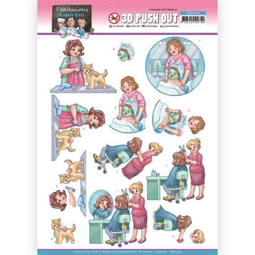 3D-Stanzbogen - Yvonne Creations -Bubbly Girls Proffesions - Beauty 