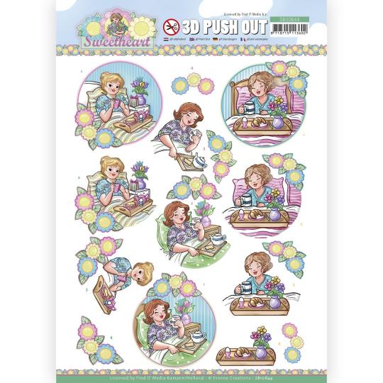 3D-Stanzbogen - Yvonne Creations -Bubbly Girls Sweetheart - Frühstück 
