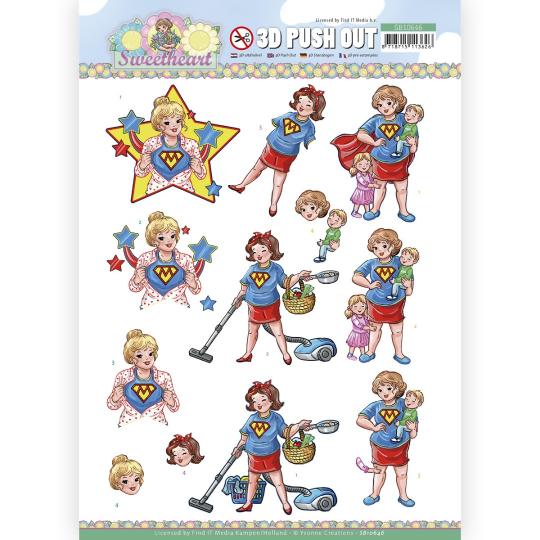 3D-Stanzbogen - Yvonne Creations -Bubbly Girls Sweetheart - Supergirl 