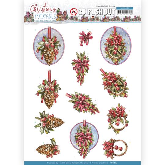 3D-Stanzbogen - Yvonne Creations - Christmas Miracle - Weihnachts Tannenzapfen 