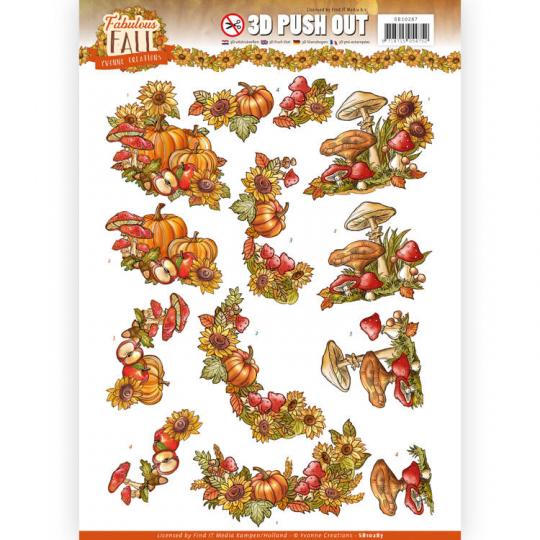 3D-Stanzbogen - Yvonne Creations - Fabulous Fall - Herbst Bouquets 