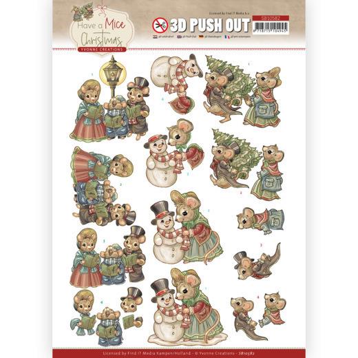 3D-Stanzbogen - Yvonne Creations - Have a Mice Christmas - Weihnachtslied 