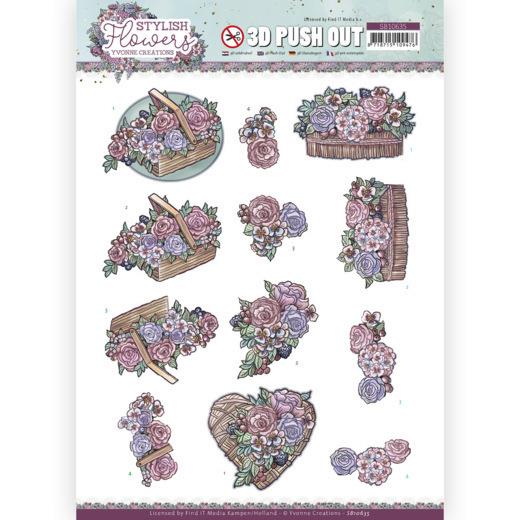3D-Stanzbogen - Yvonne Creations - Stylisch Flowers - Blumen Rattan 