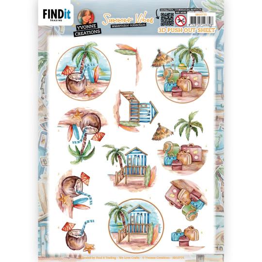 3D-Stanzbogen - Yvonne Creations -Summer Vibes - Strand 