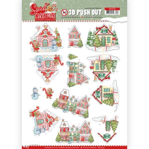 3D-Stanzbogen - Yvonne Creations - Sweet Christmas - Süße Häuser 