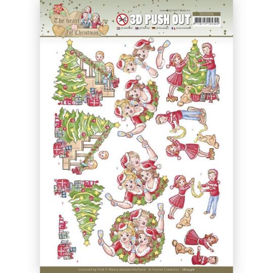 3D-Stanzbogen - Yvonne Creations - The Heart of Christmas - Weihnachtsfeier 