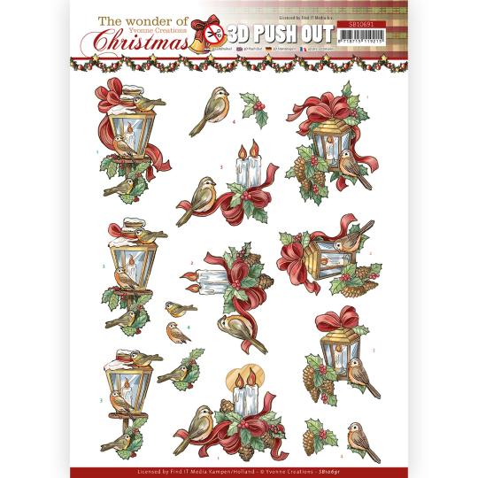 3D-Stanzbogen - Yvonne Creations - The Wonder of Christmas - Wundervolle Kerzen 