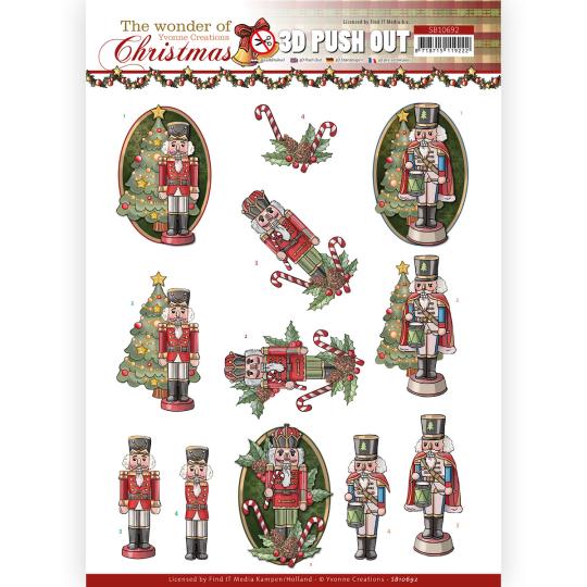 3D-Stanzbogen - Yvonne Creations - The Wonder of Christmas - Wundervoller Nussknacker 