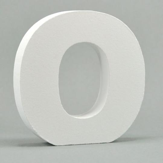 MDF-Holz 3D Buchstaben und Zahlen -weiß- H10cm x Stärke 1,8cm Buchstabe O