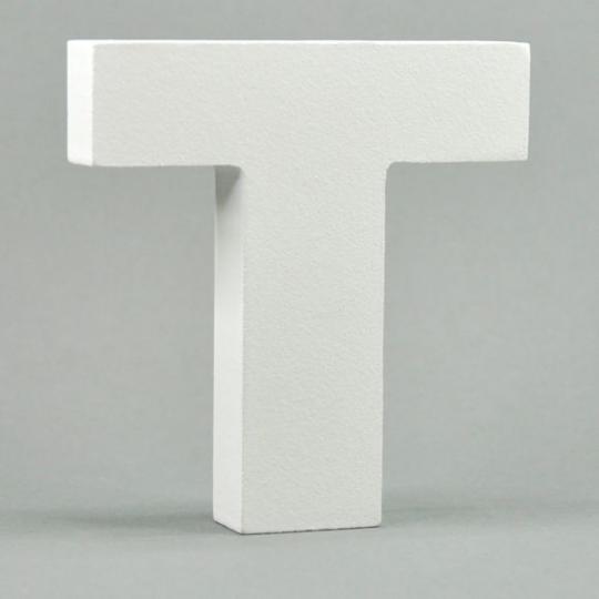 MDF-Holz 3D Buchstaben und Zahlen -weiß- H10cm x Stärke 1,8cm Buchstabe T