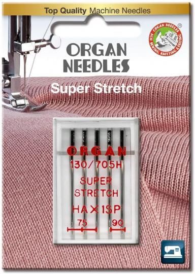 Organ Needles 5 Nähmaschinennadeln - Super Stretch 75-90 - 130/705H - HAX1SP 