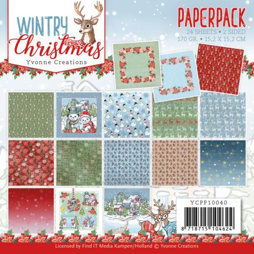 Paperpack - 15,2 x 15,2cm - Yvonne Creations - Wintery Christmas – 170gr - 