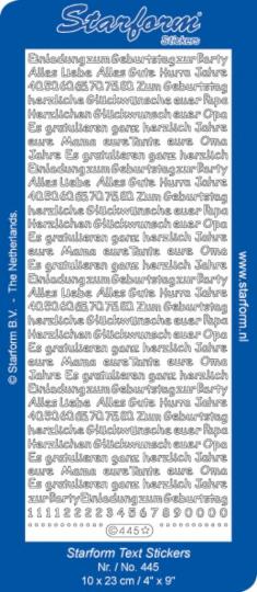 Stickerbogen Text DE: Geburtstag assorted 100x230mm Gold