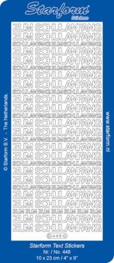 Stickerbogen Text DE: Zum Schulanfang 100x230mm Gold