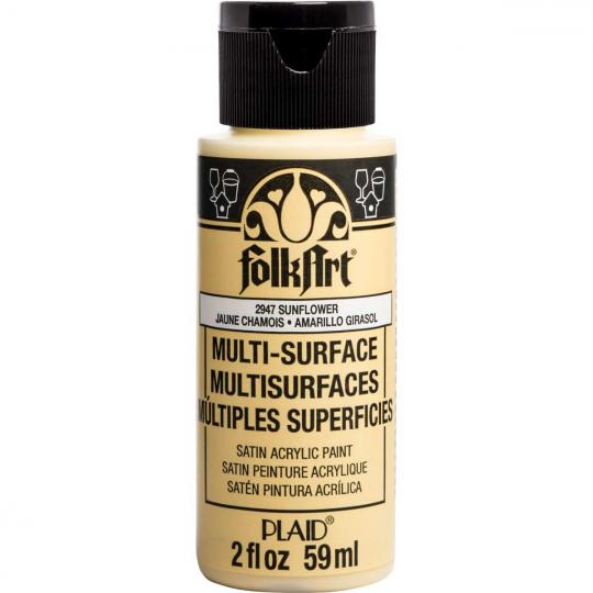 Plaid Folkart - Multi-Surface Satin Acrylfarbe - 59ml sunflower / Sonnenblumen Gelb